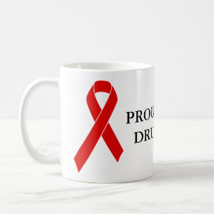 Red Awareness Ribbon + Ihre Nachricht Kaffeetasse