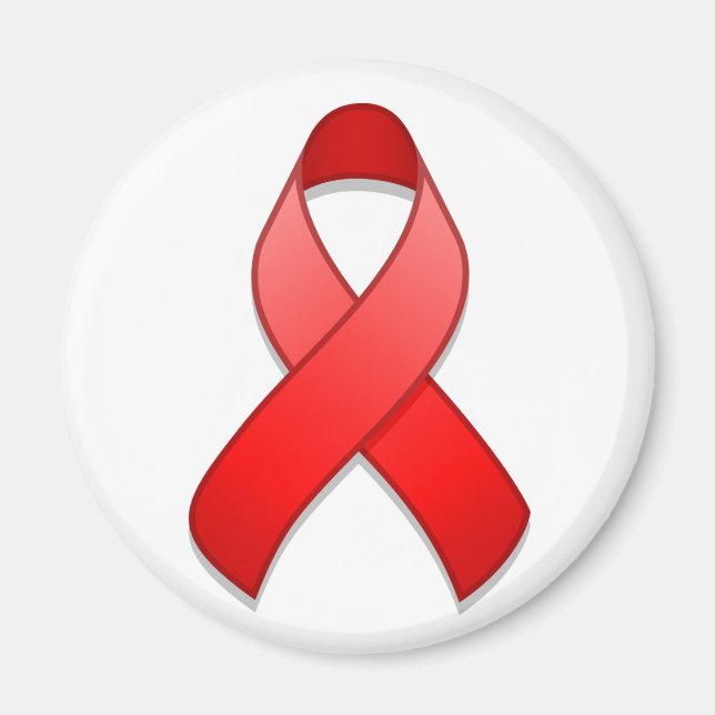 Red Awareness Ribbon Magnet (Vorne)