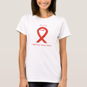 Red Awareness Ribbon verursacht Apparele Custom Sh T-Shirt