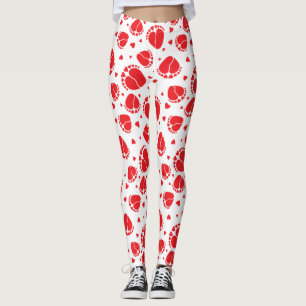 Red Baby Feet und Herz auf weißem Hintergrund Leggings