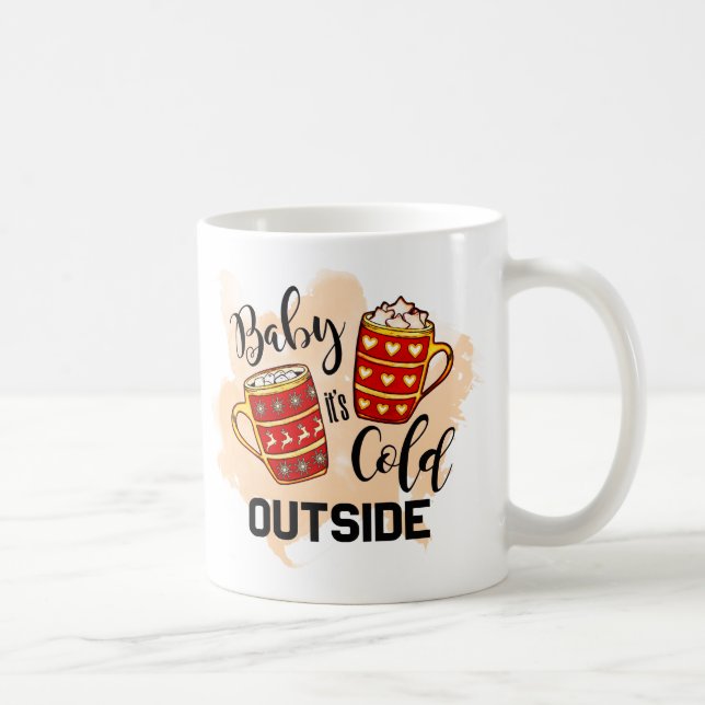 Red Baby It's Cold Outside Christmas Illustration Kaffeetasse (Rechts)