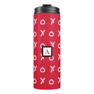 Red & Baby Pink X O XO XO Niedlich Thermosbecher