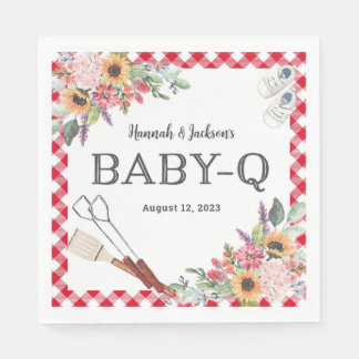 Red Baby-Q Dusche Personalisiert Napkins Serviette