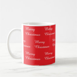 Red back ground with Merry Christmas repeated Kaffeetasse