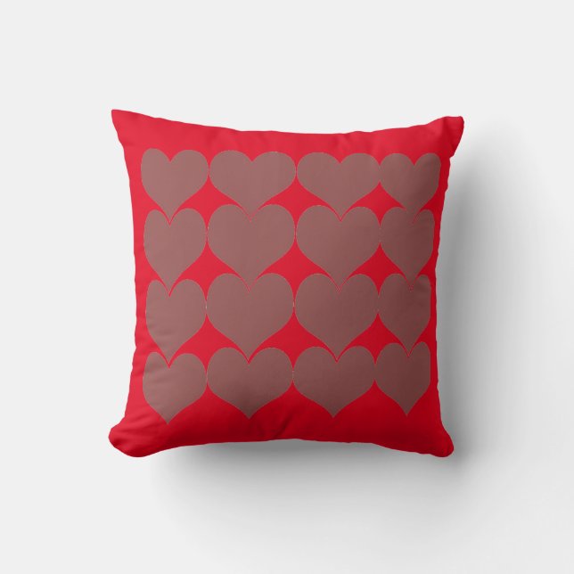 Red Background Wedding Marsala Herzmuster Kissen (Vorderseite)