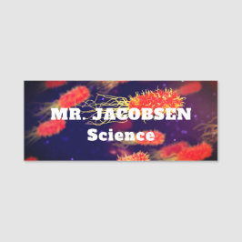 Red Bacteria Science Teacher Name Tag Namensschild