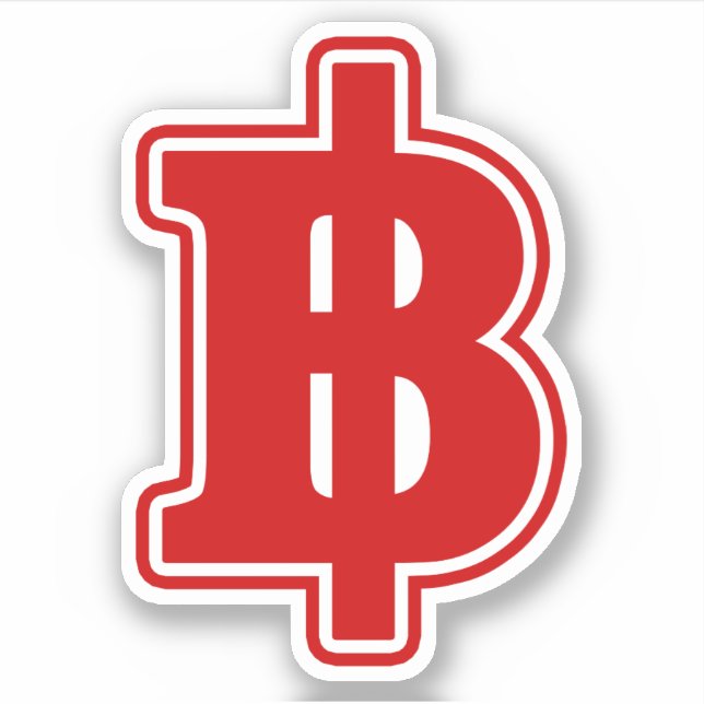 RED BAHT SIGN ฿ thailändischer ฿ Aufkleber (Vorderseite)