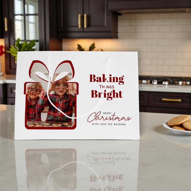 Red Baking Things Bright Christmas Photo Gift Bag Große Geschenktüte (Von Creator hochgeladen)