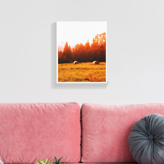 Red Bales Canvas Print Leinwanddruck (Insitu (Wohnzimmer))