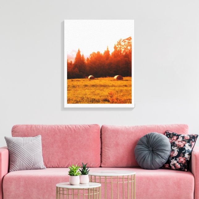 Red Bales Canvas Print Leinwanddruck (Insitu (Wohnzimmer))