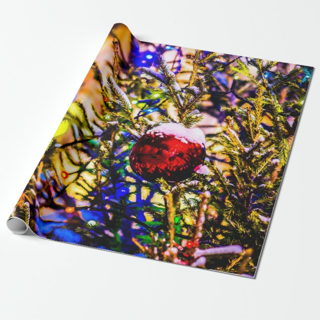 Red Ball, Weihnachtslicht Geschenkpapier (Ungerollt)