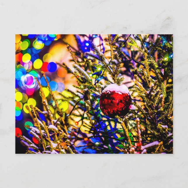 Red Ball, Weihnachtslicht Postkarte (Vorderseite)