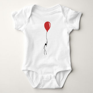 Red balloon baby strampler