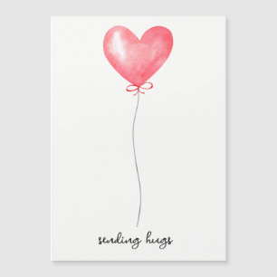 Red Balloon & Bow senden Schläger Freundschaft Mag Magnetkarte