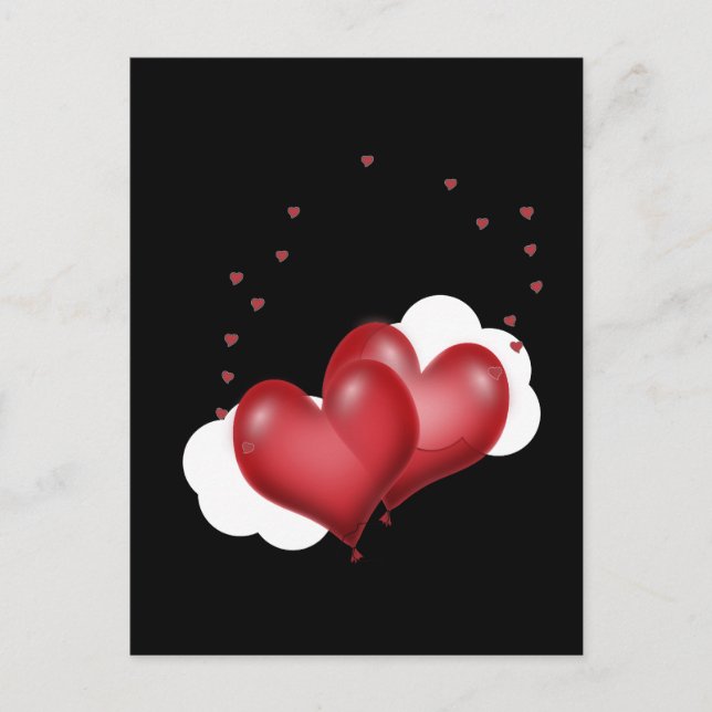 Red Balloon Hearts Postkarte (Vorderseite)
