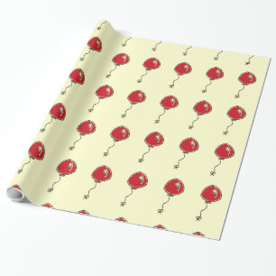 Red Balloon Party Decoration Cartoon Geschenkpapier