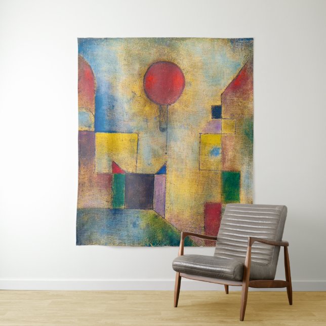 Red Balloon | Paul Klee | Wandteppich (Beispiel)