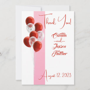 Red Balloons. Elegant Danke Karte