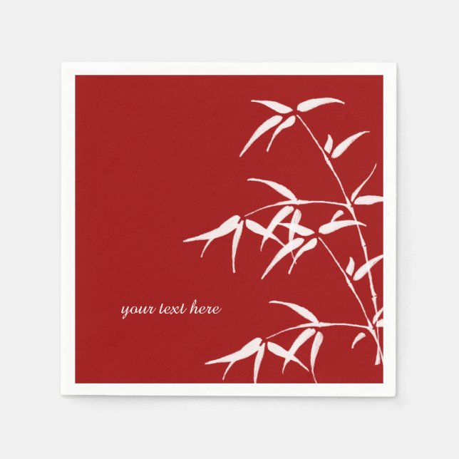 Red Bamboo Custom Paper Napkin Set Serviette (Vorderseite)