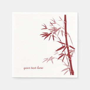 Red Bamboo Custom Paper Napkin Set Serviette