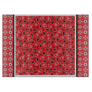 Red Bandana Boho Prints Schneidebrett