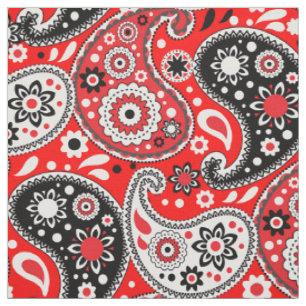 Red Bandana Country Western Farm Paisley Stoff