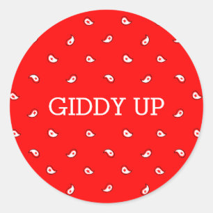 Red Bandana   Giddy Up Aufkleber