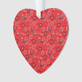Red Bandana Heart Modern Cowboy Liebe Spaß Ornament