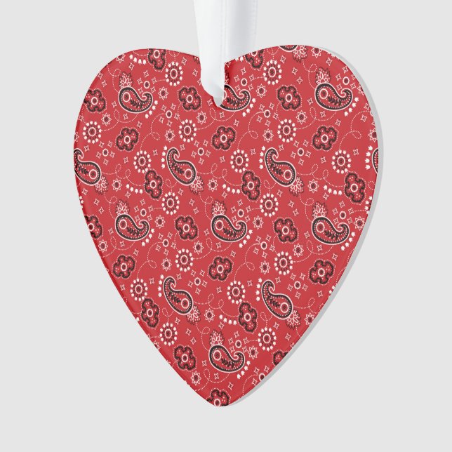 Red Bandana Heart Modern Cowboy Liebe Spaß Ornament (Vorderseite)