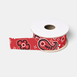 Red Bandana Modern Cowboy Western Rodeo Außenberei Ripsband