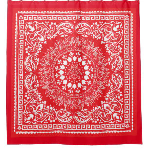 Red Bandana Muster-4 Duschvorhang