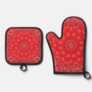 Red Bandana Ofenhandschuh & Topflappen-Set
