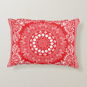 Red Bandana Pattern-4 Akzent Kissen