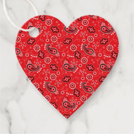 Red Bandana Pattern Herzlich Liebe Valentine Fun Geschenkanhänger