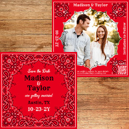 Red Bandana Photo Flat Enregistrer La Carte Date