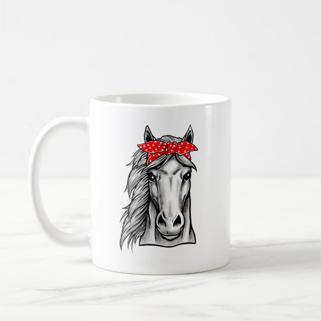 Red Bandana Polka Dot Horse - Lass ihnen Know You  Kaffeetasse (Links)