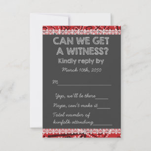 Red Bandana Rustic Chalkboard Country Wedding UAWG RSVP Karte