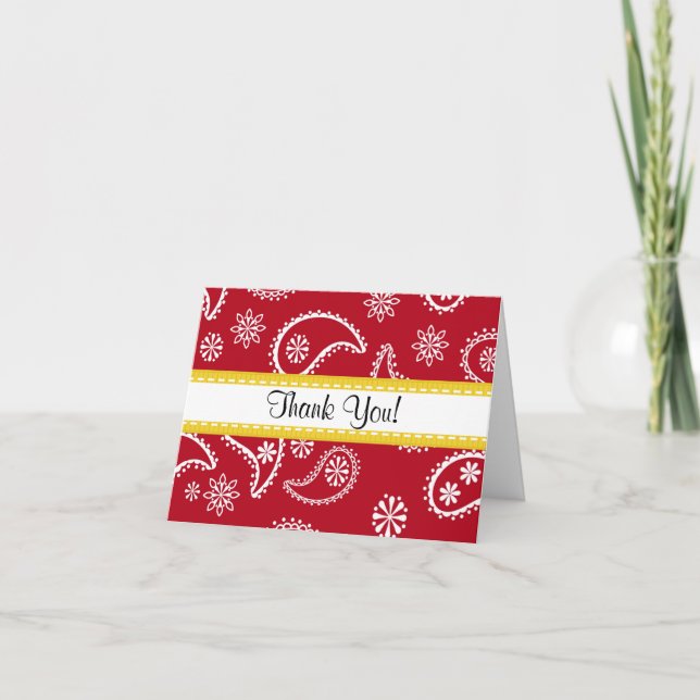 Red Bandana Toutes Les Occasions Merci Note (Devant)