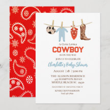 Red Bandana Western Cowboy Einladung zum Geburtsta