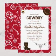 Red Bandana Western Cowboy Einladung zum Geburtsta
