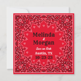 Red Bandana Western Flat Enregistrer La Carte Date