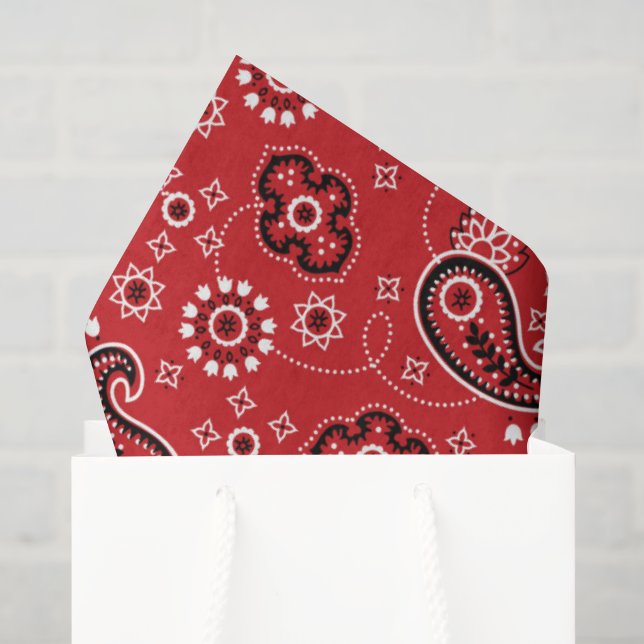 Red Bandana Western Modern Cowboy Fun Seidenpapier (Geschenktüte)