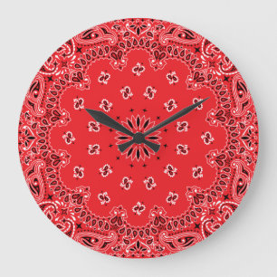 Red Bandanna Große Wanduhr