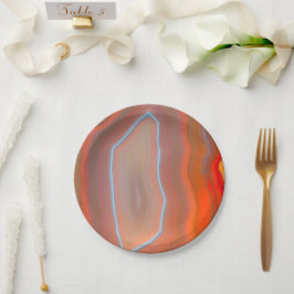 Red Banded Sliced Agate Pappteller