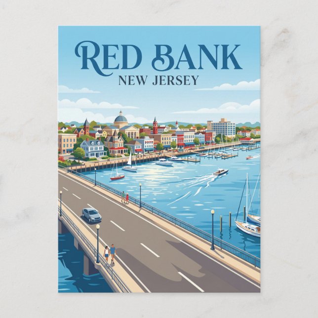 Red Bank New Jersey Postkarte (Vorderseite)