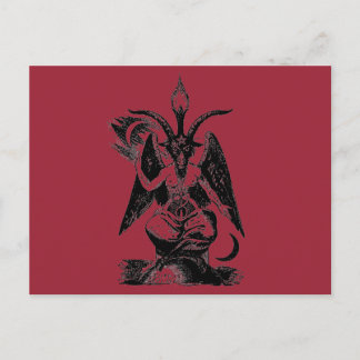 RED BAPHOMET POSTCARD POSTKARTE