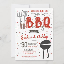 Red Barbecue Baby Dusche BaByQ GRILLEN Einladung