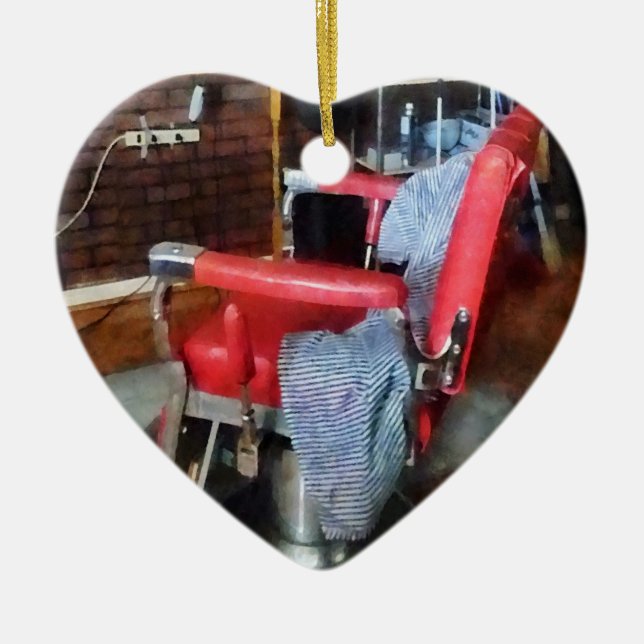 Red Barber Chair Keramikornament (Vorne)