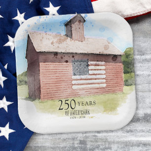 Red Barn 250 Jahre Americana 4. Juli Party Pappteller
