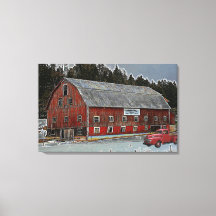 Red Barn and Truck Heritage Farm Dairy Leinwand